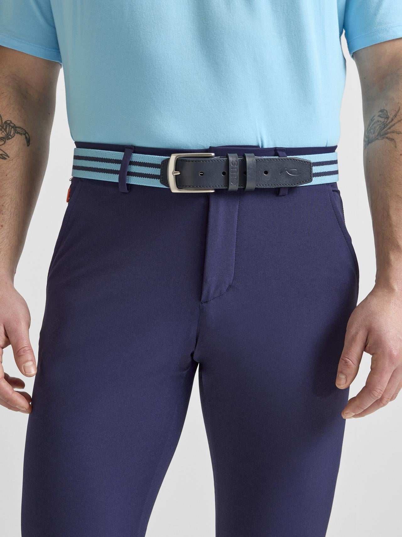 Amata Stripe Belt Poolside/Atlanta Blue