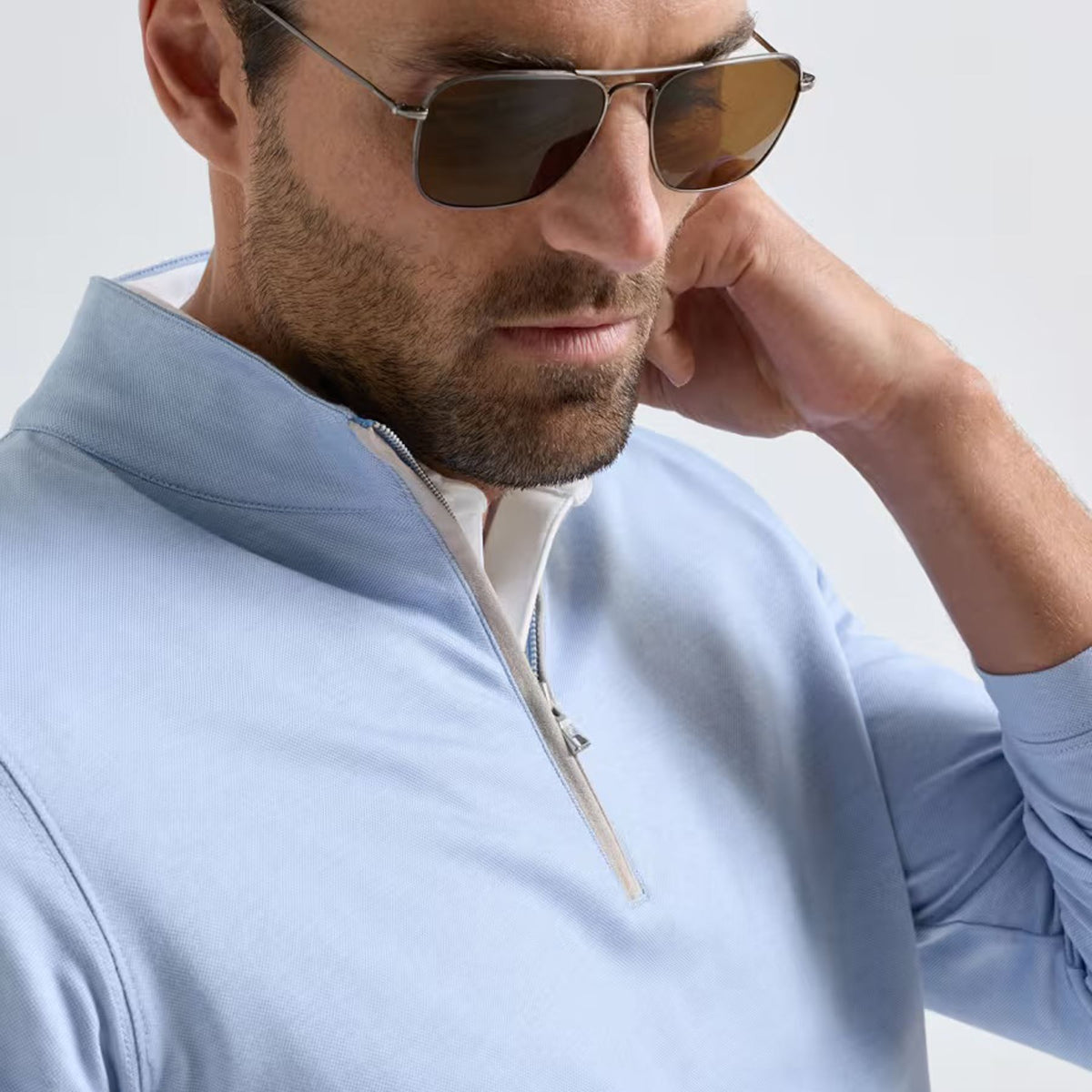 Albatross Cotton-Blend Pique Quarter-Zip Mid Layer Dusk