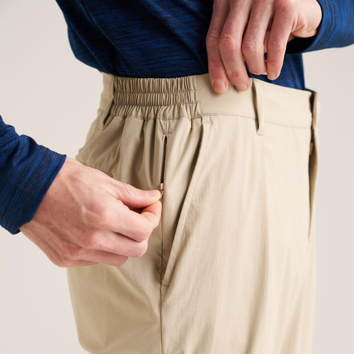 Stretch Golf Trousers Beige