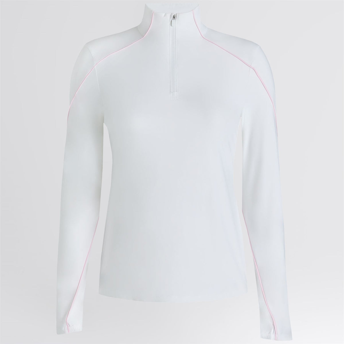 Silky Tech Nylon Quarter Zip Snow/Blush