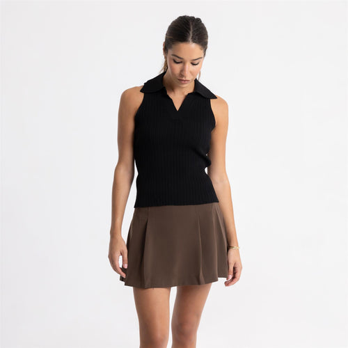 Heath SL Knit Polo Black