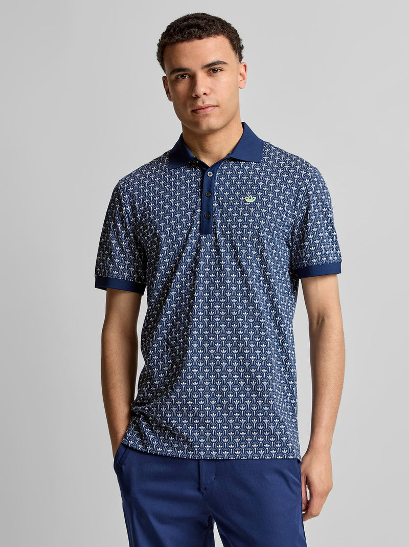 Originals All Over Trefoil Polo Night Indigo/Chalk White