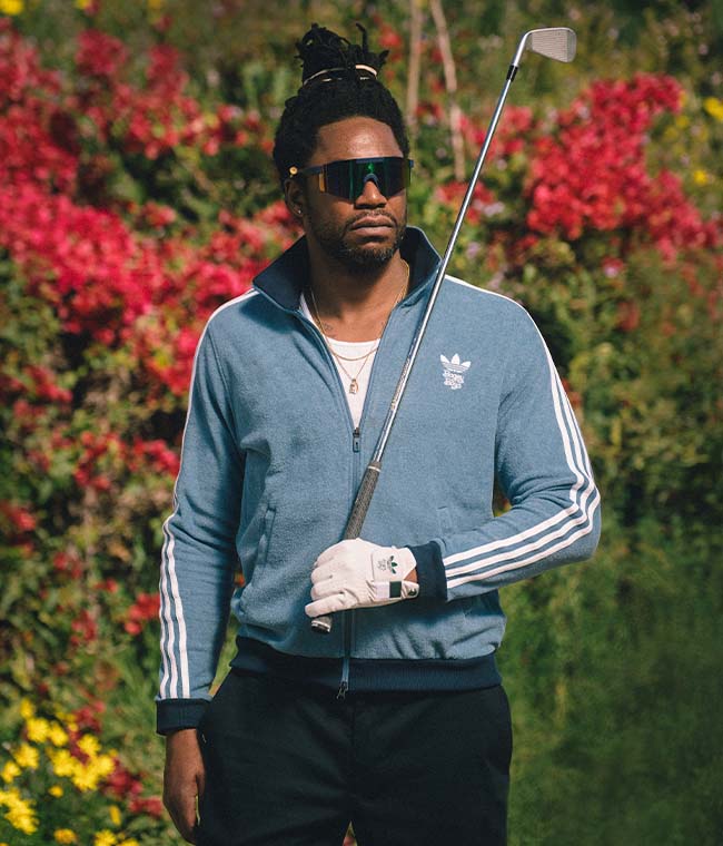 adidas X Bogey Boys Full Zip Track Jacket Blue TRENDYGOLF UK