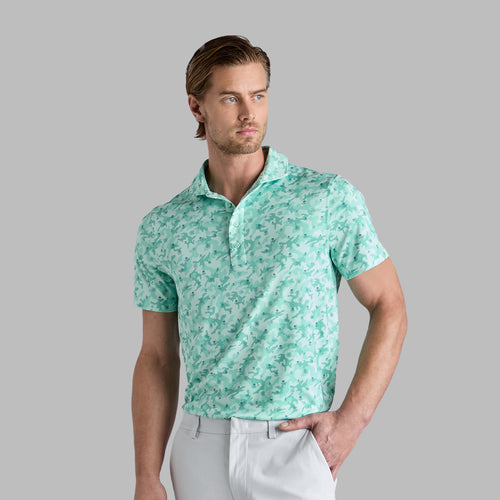 Mapped Icon Camo Tech Jersey Polo Menthol