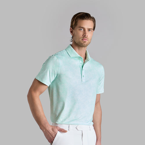 Hydrangea Tech Jersey Polo Menthol