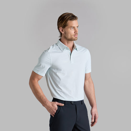 Scallop Warp Knit Polo Menthol