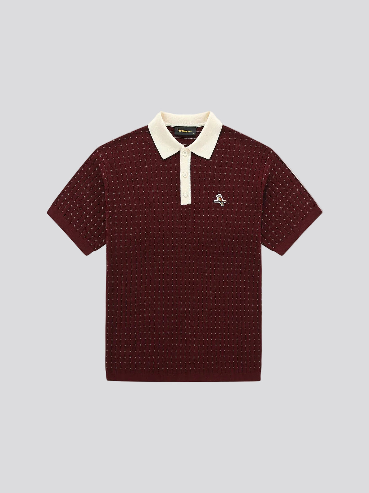Knicked Knit Polo Merlot