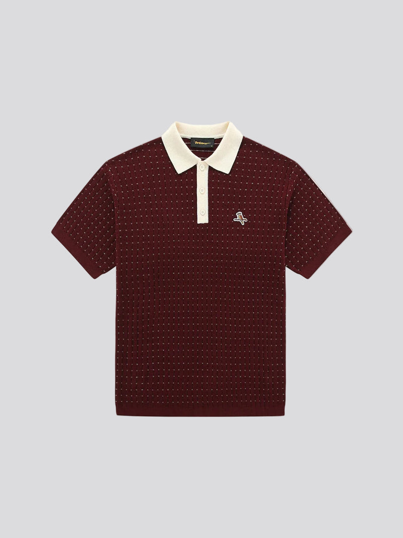 Knicked Knit Polo Merlot