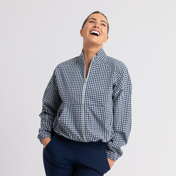 Ultimate365 Gingham Jacket Navy/Silver