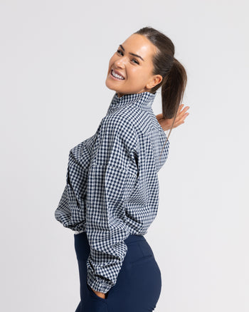 Ultimate365 Gingham Jacket Navy/Silver