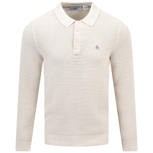 Cotton Mesh LS Polo Birch - AW24