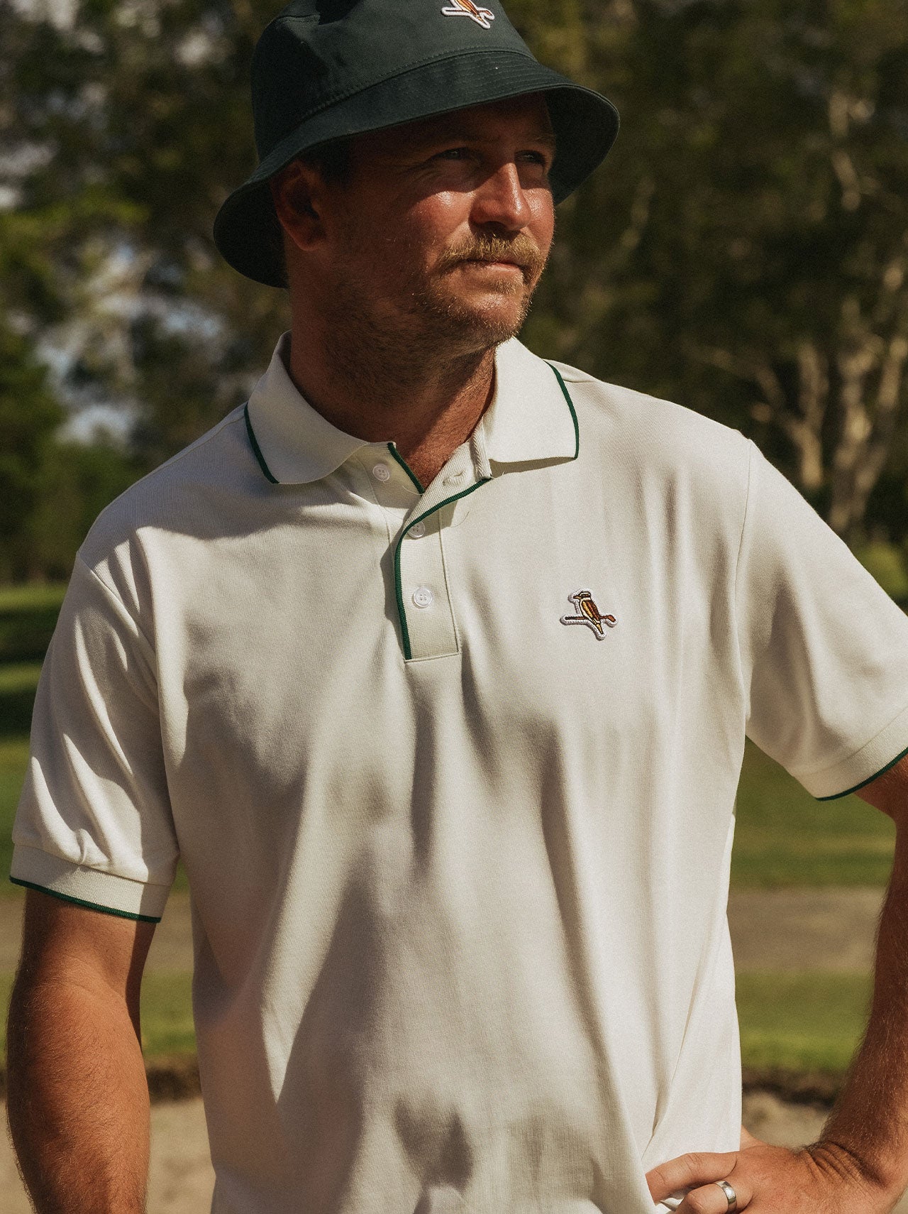 Malbon Golf Performance Pique Polo White | TRENDYGOLF.COM