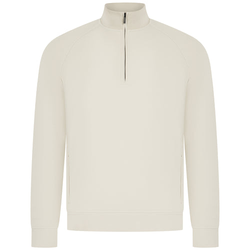 Premium Essentials Zip Neck Sweat Pebble - SU24