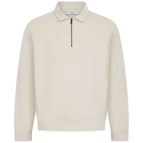 Premium Essentials Polo Sweat Pebble - SU24