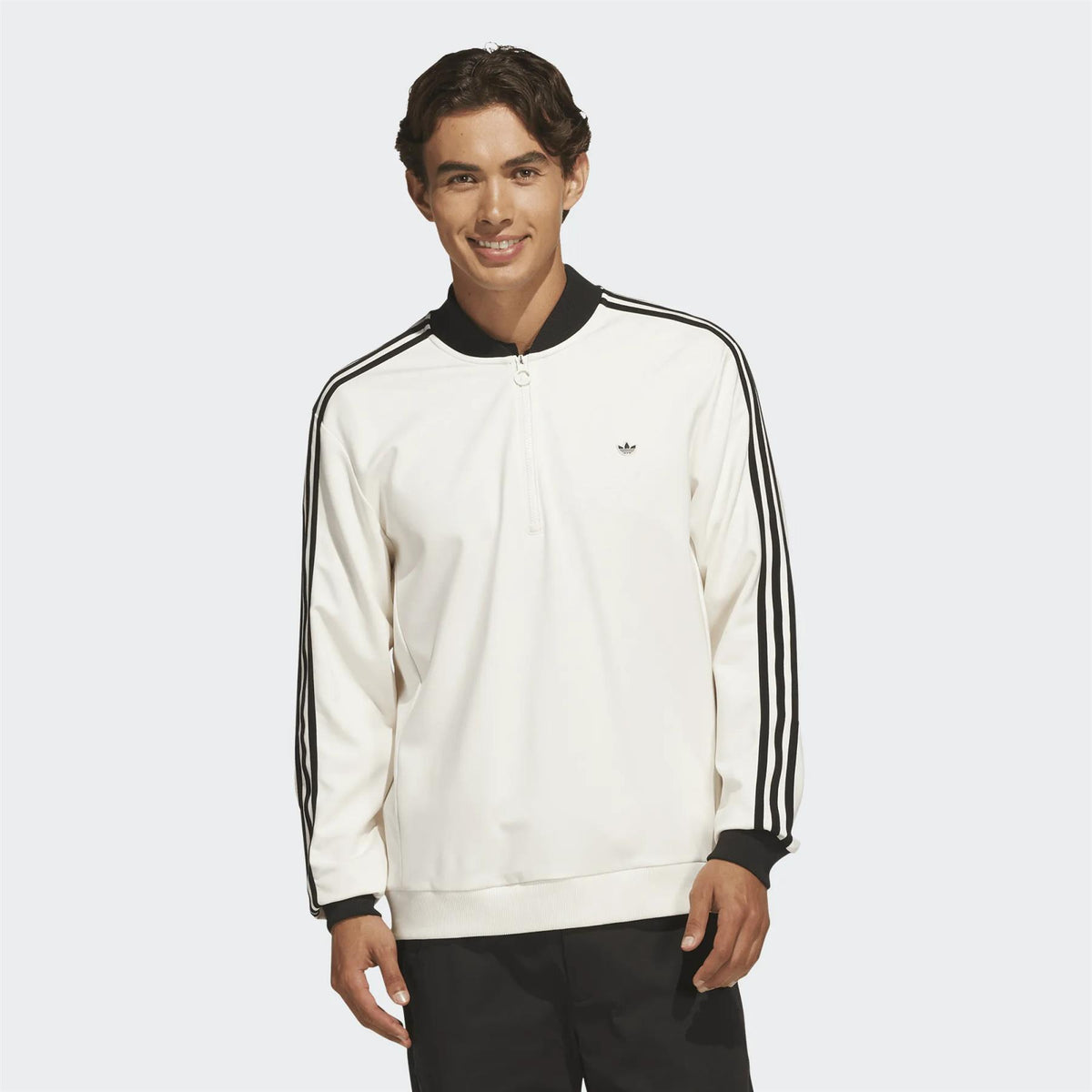 Originals 3-Stripe Quarter Zip Chalk White/Black