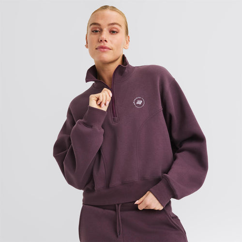 Soft Sweat Half Zip Huckleberry