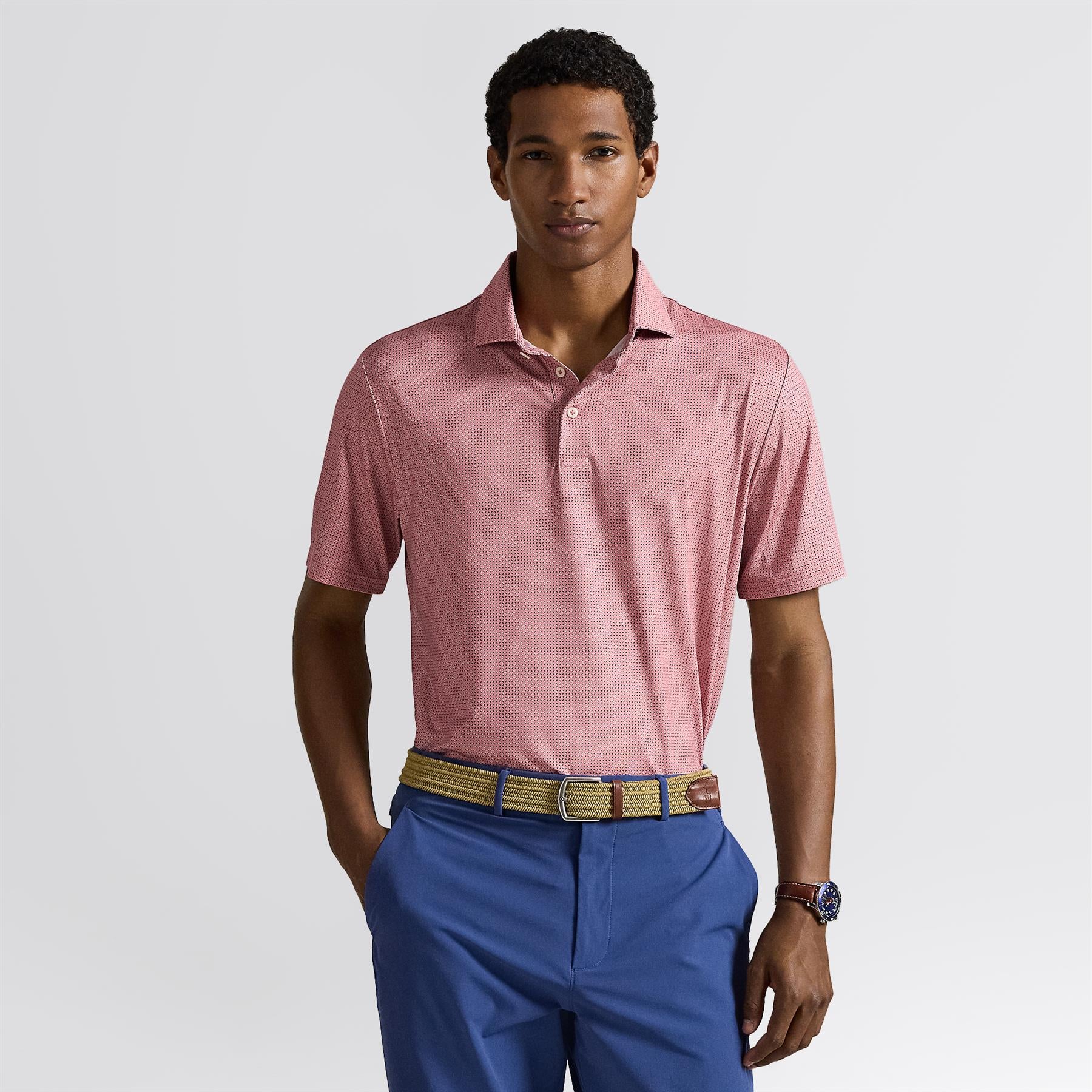 RLX Tailored Fit Print Polo Desert Rose Petal Boxes