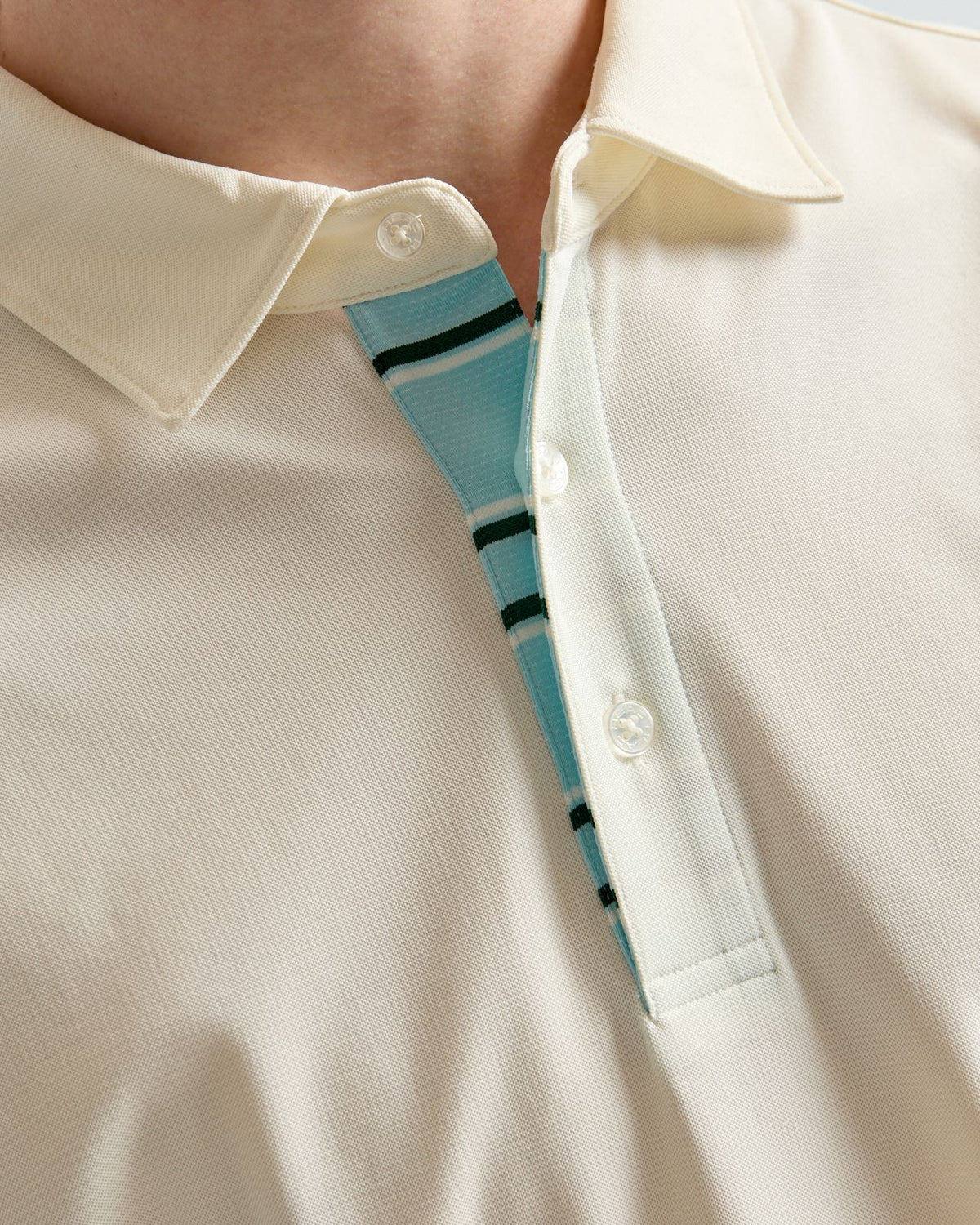 Roll Sleeve Polo Blue Vintage Stripe