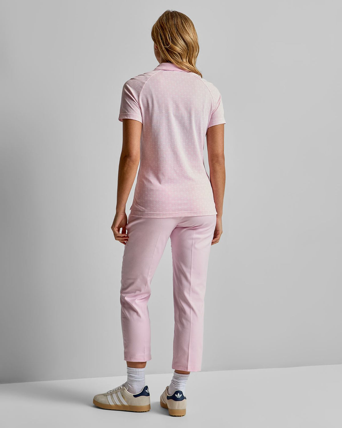 Originals All Over Trefoil Polo Clear Pink/Chalk White