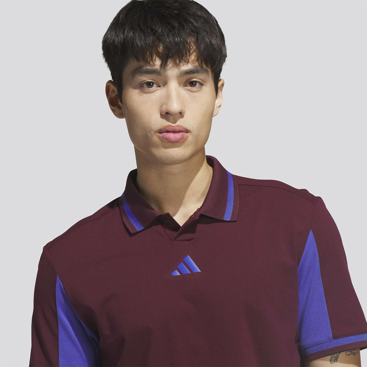 Beyond The Course Vent Twistknit Polo Shirt Maroon/Dual Indigo