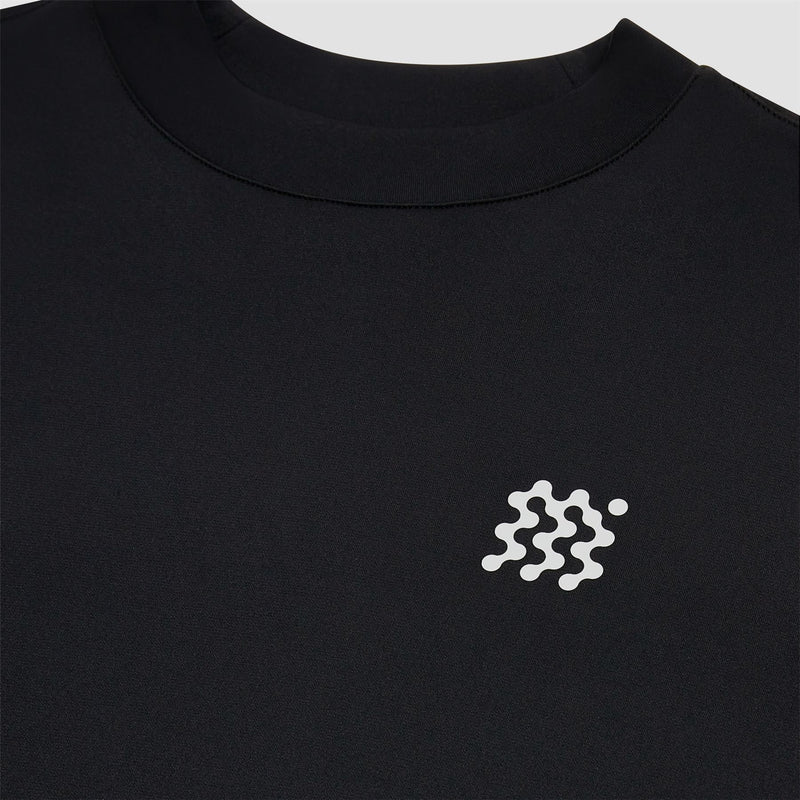 Course Mock Neck Polo Black