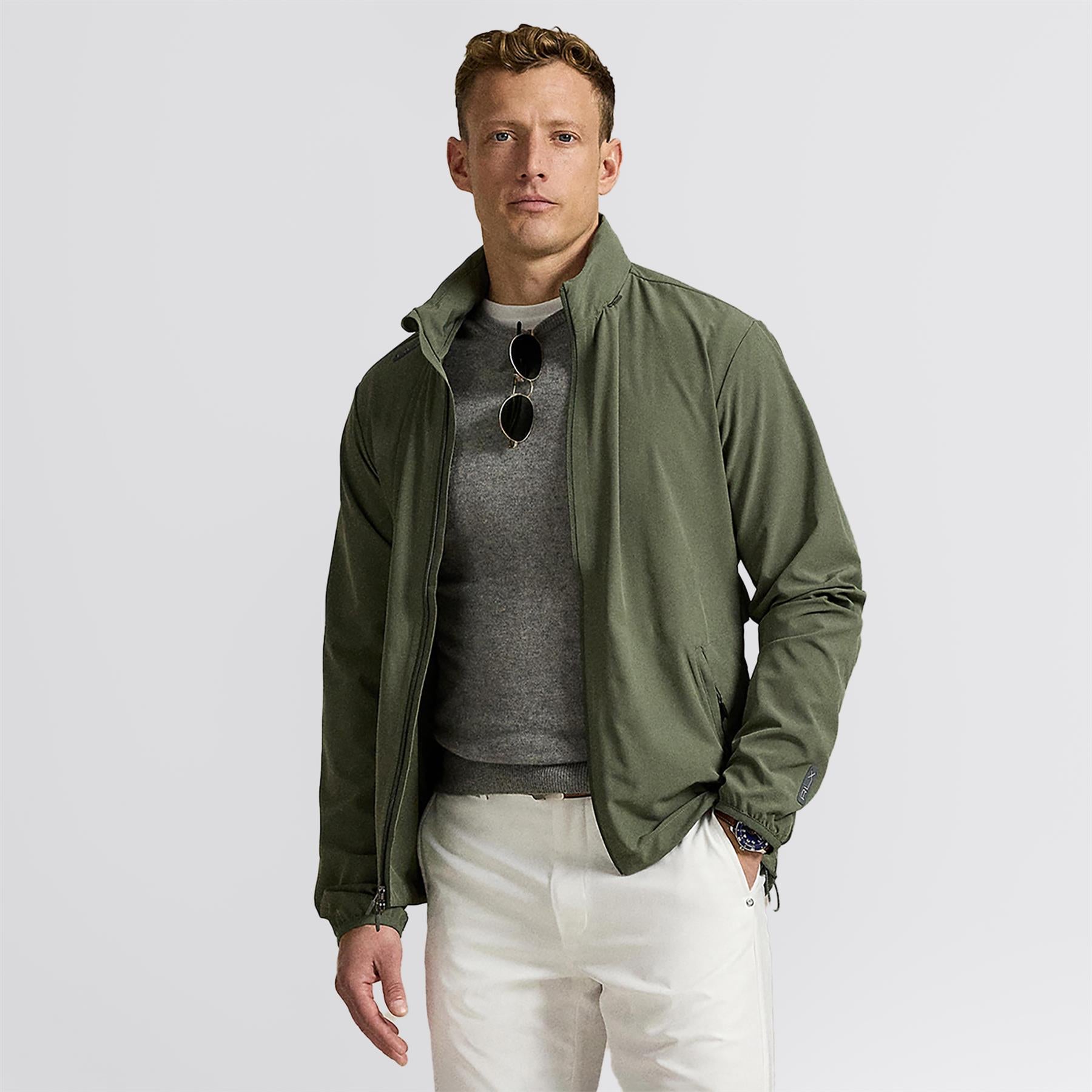 RLX Hooded Windbreaker Training Jacket Fossil Green