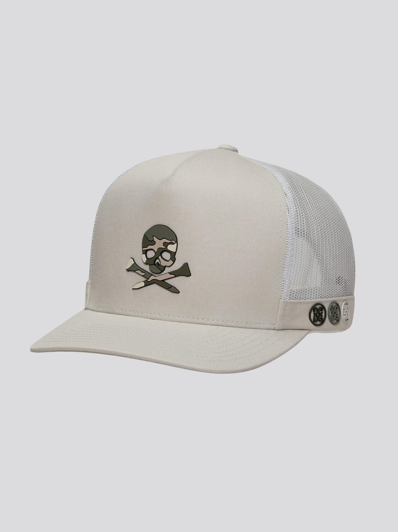 Camo Skull & Tees Tall Trucker Cap Pumice
