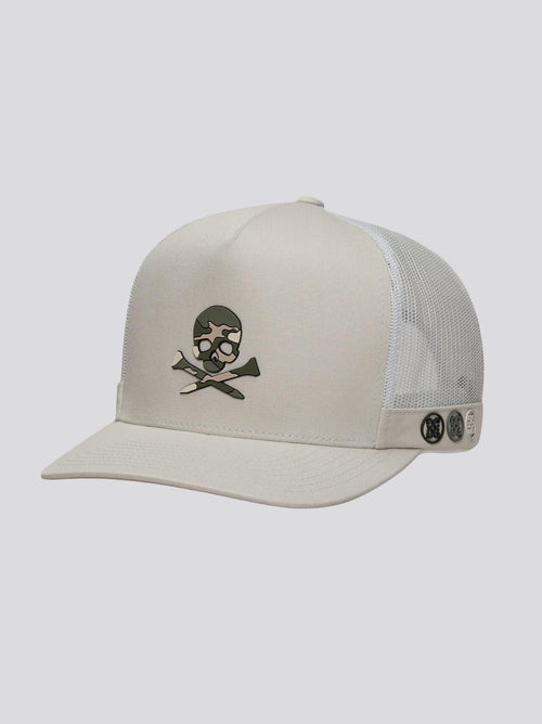 Camo Skull & Tees Tall Trucker Cap Pumice