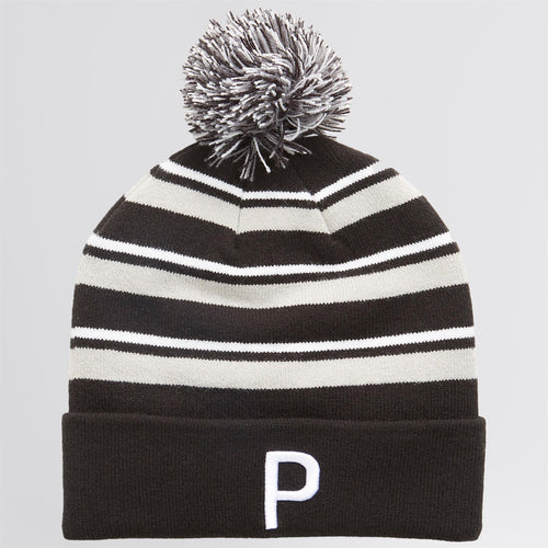 WRMLBL Stripe Pom Beanie Grey/Black