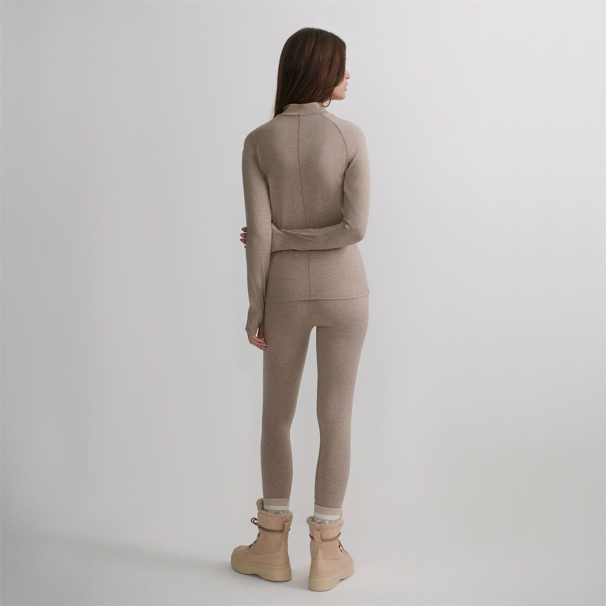 Always Warm Base Layer Top Taupe Marl