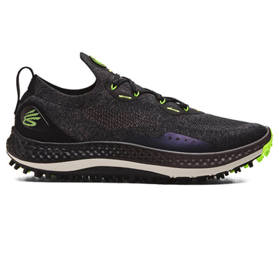 Charged Curry Spikeless Golf Shoes Black/Ash Taupee/Lime Surge - SS23