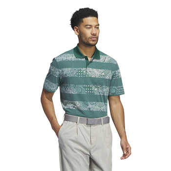 Go-To Printed Stripe Polo Green