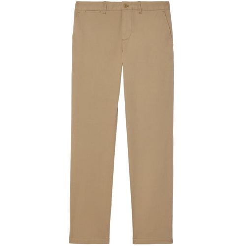 Slim Fit Stretch Cotton Trousers Beige - AW24