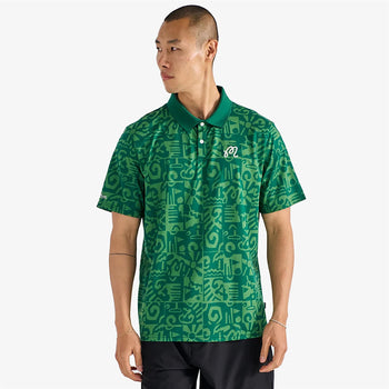 Mezzo Performace Pique Printed Polo Kelly Green