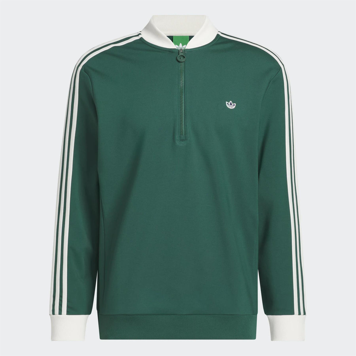 Originals 3-Stripe Quarter Zip Collegiate Green