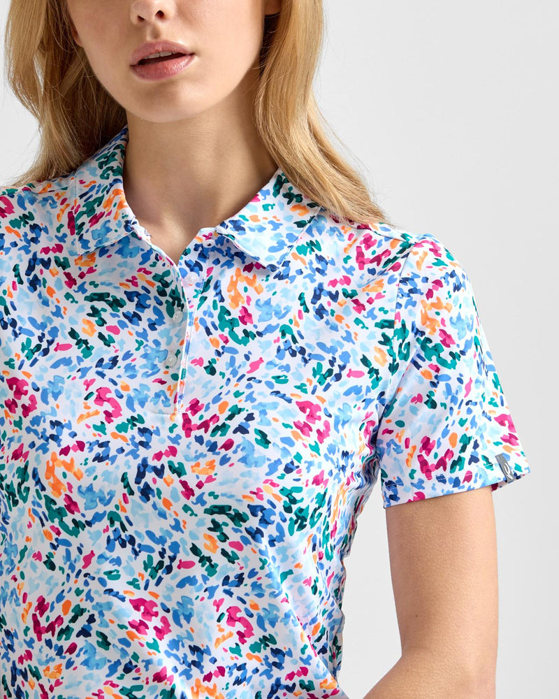 Enya Printed Polo White/Poolside