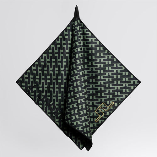 JL Printed Towel Tour Geo Olive