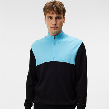 Jeff Quarter Zip Knitted Sweater Black