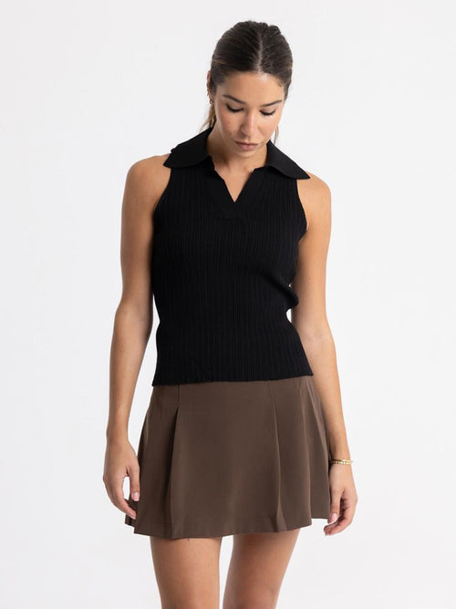 Heath SL Knit Polo Black