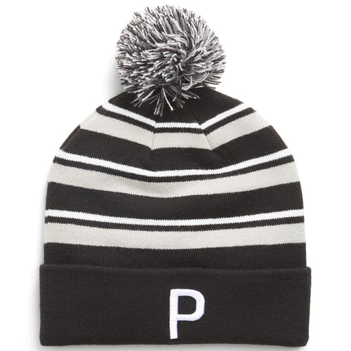 WRMLBL Stripe Pom Beanie Grey/Black - 2025