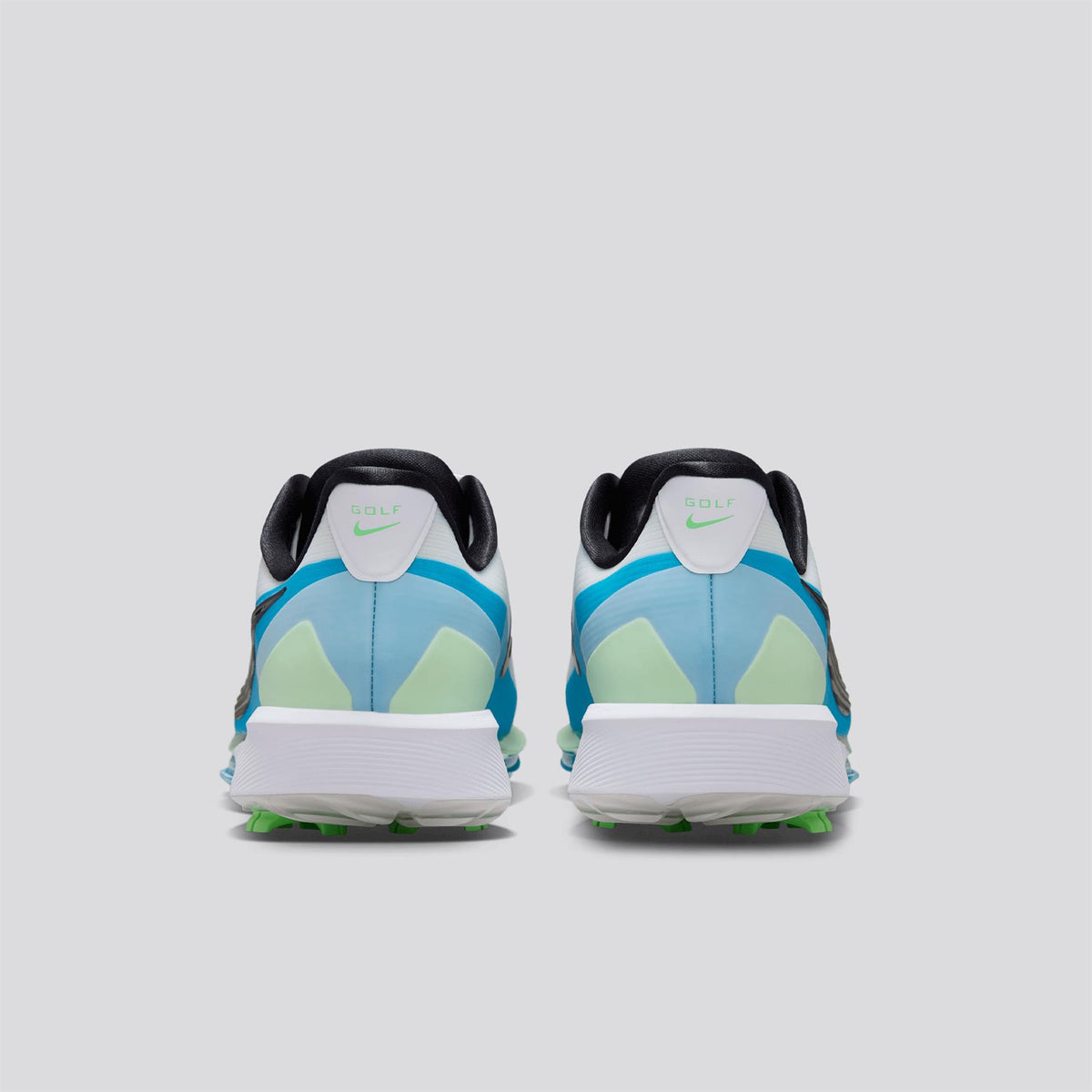 Nike Air Zoom Infinity Next% Tour 3 Spiked Golf Shoes - heel view showing golf-specific heel shape