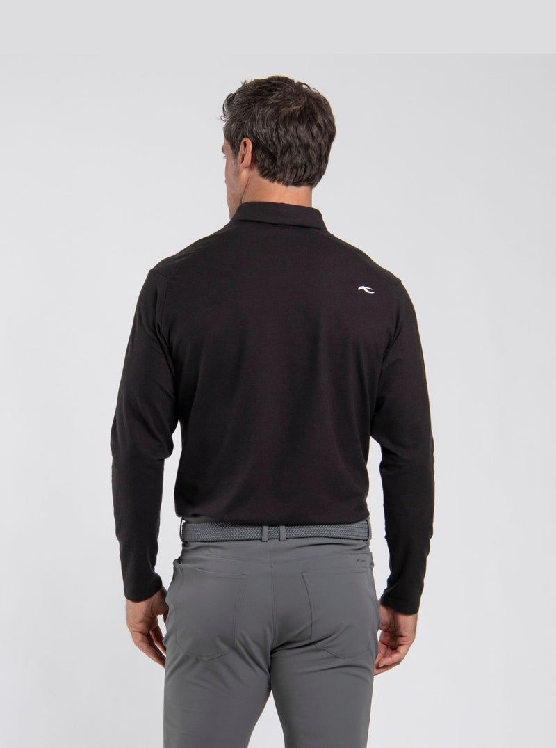 Scot Warm Long Sleeve Polo Espresso