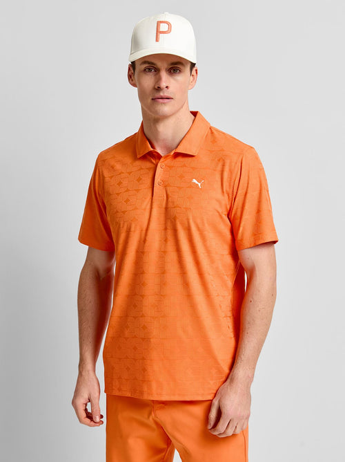 MATTR Deco Jacquard Polo Shirt Melon Glow