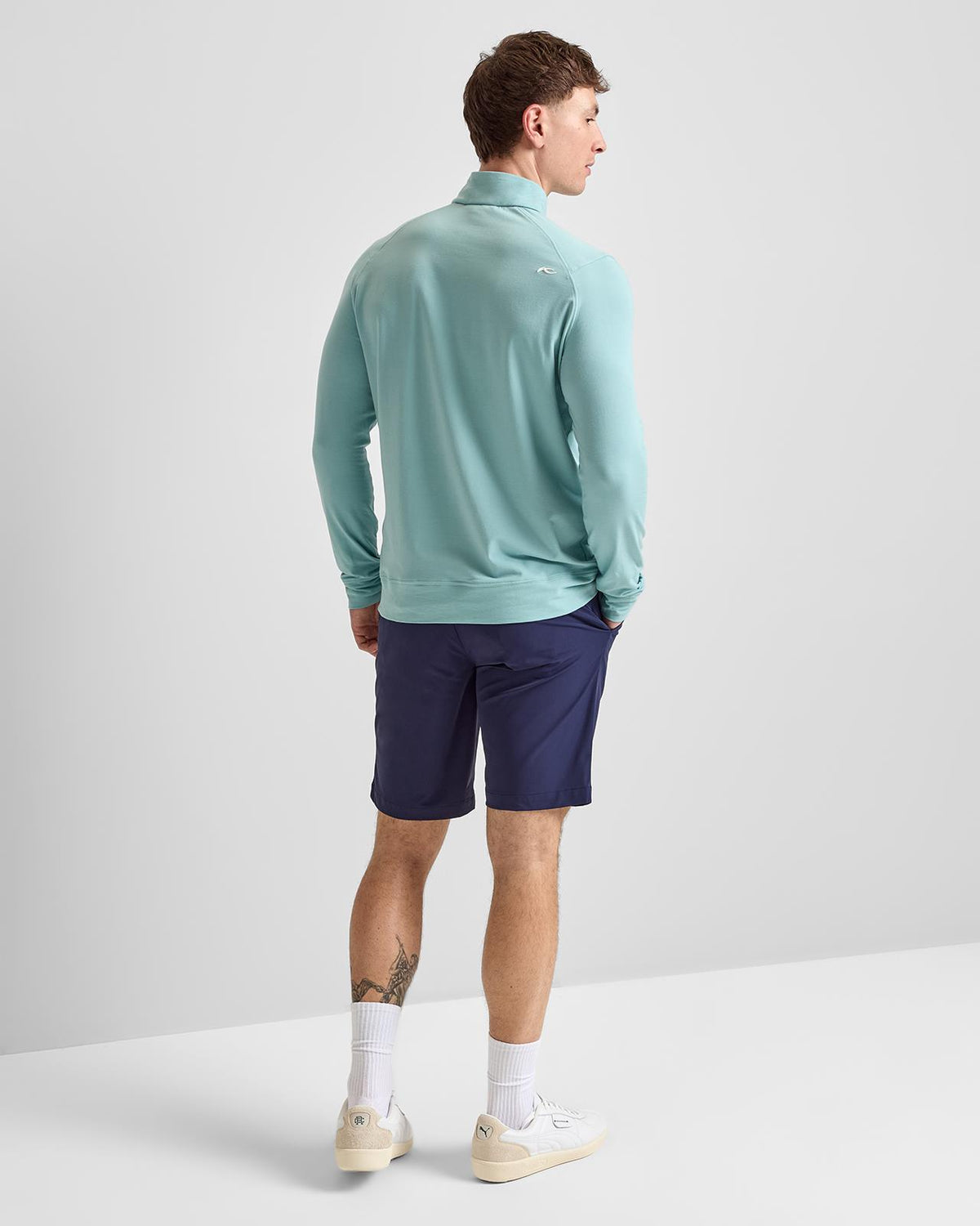 Hollow Pima Half Zip Mid Layer Riverbank