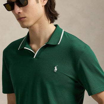 RLX Tailored Fit Stretch Cotton Polo Kelly Green/Ceramic White