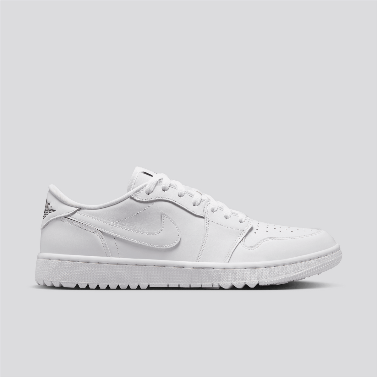 Air Jordan 1 Low Spikeless Golf Shoes White/Metallic Silver/Gum Light Brown
