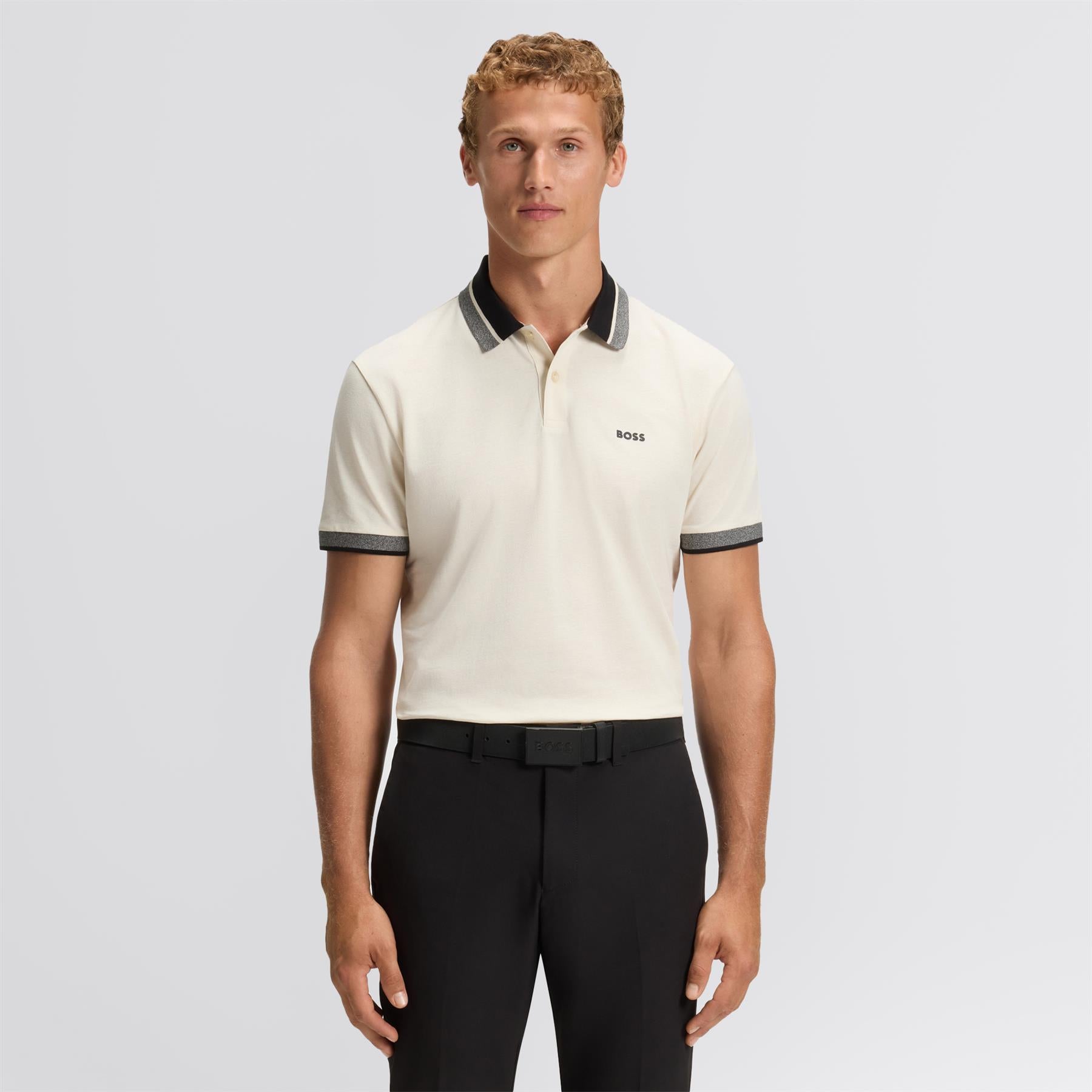 Hole19 Logo Polo Open White