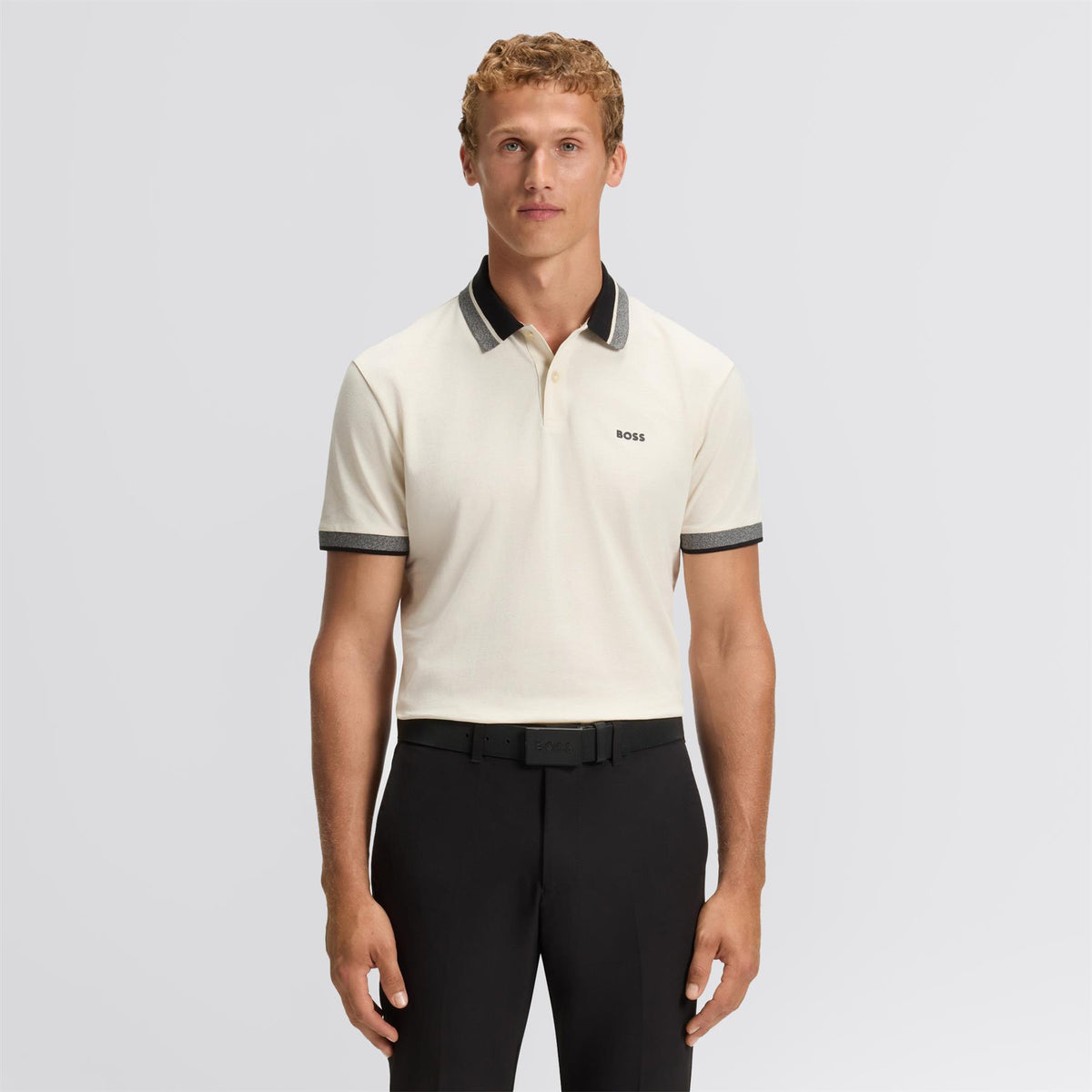 Hole19 Logo Polo Open White