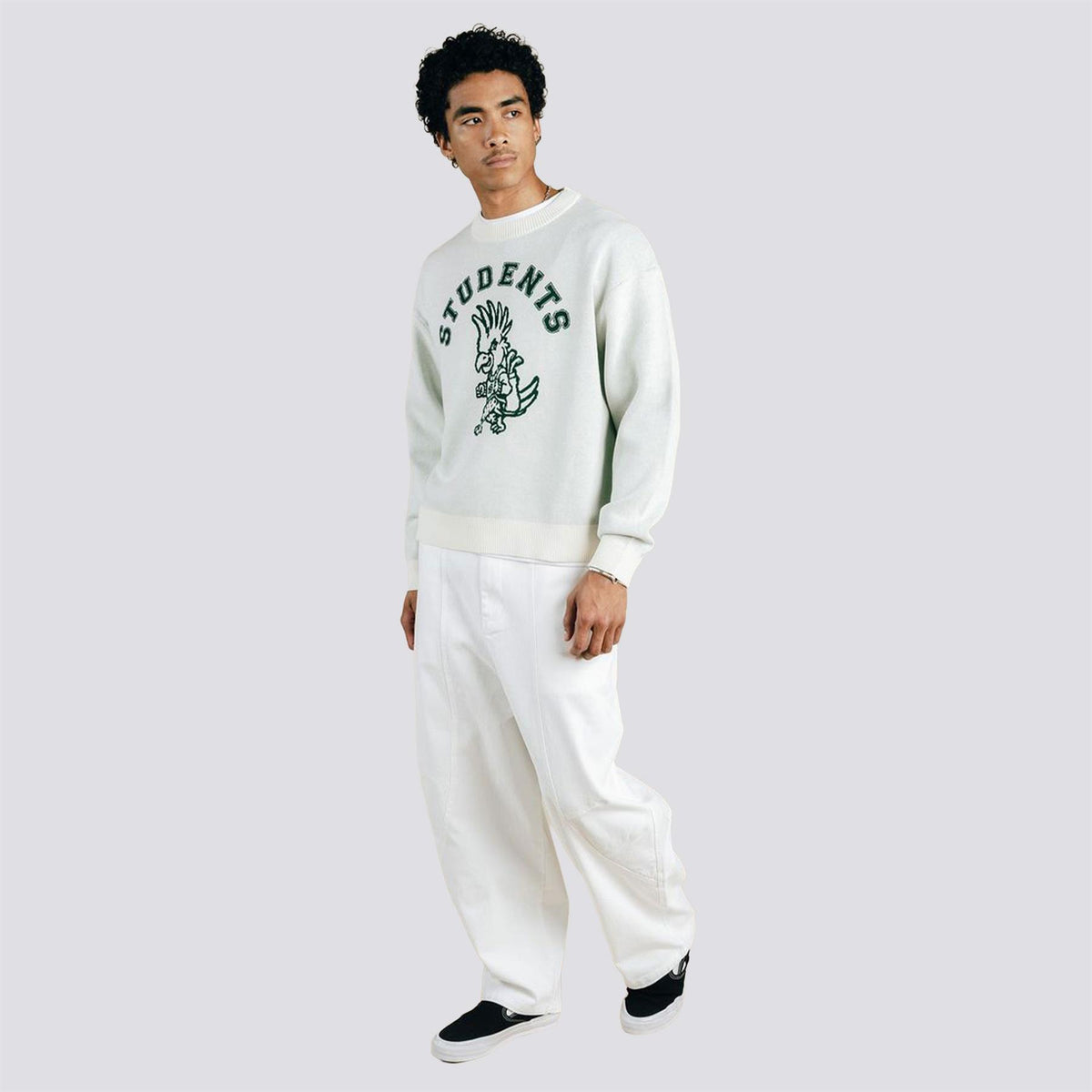 Chip Knit Crew Sweater Cream