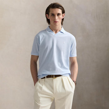 Polo Golf Johnny Collar Cotton Polo Office Blue/White